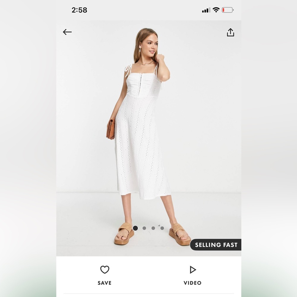 White summer eyelet dress ASOS size 6